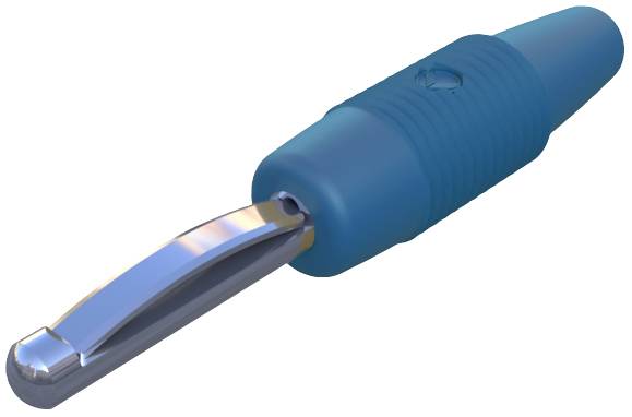 SKS Hirschmann VON 20 Bananenstecker Stecker, gerade Stift-Ø: 4 mm Blau 1 St.