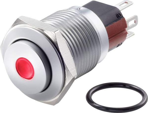 TRU COMPONENTS TC-7494928 TC-GQ16-KH-11D/J/R/12V/C Vandalismusgeschützter Druckschalter 48 V/DC 2 A 1 x Aus/(Ein) tasten