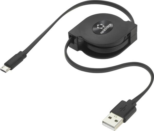 Renkforce USB-Kabel USB 2.0 USB-A Stecker, USB-Micro-B Stecker 0.80 m Schwarz RF-4352332