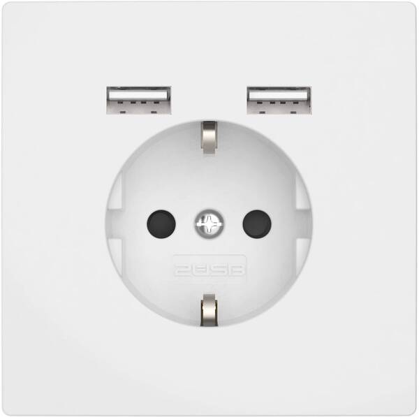 2USB 2U-449061 Unterputz-Steckdose mit USB Reinweiß (glänzend)