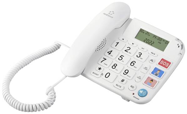 Renkforce RF-DP-400 Schnurgebundenes Seniorentelefon Freisprechen LC-Display Weiß