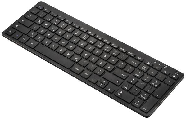 Renkforce RF-5799536 Kabellos Tastatur Deutsch, QWERTZ Schwarz Geräuscharme Tasten, Multimediatasten