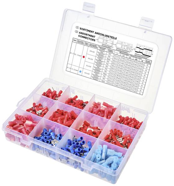 TRU COMPONENTS TC-11894516 Quetschverbinder-Sortiment 0.5 mm² 2.5 mm² Rot, Blau 575 St.