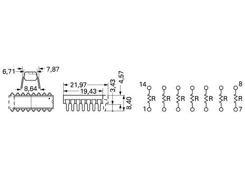 Bourns 4116R-1-472LF Widerstandsnetzwerk 4.7 kΩ THT DIP-16 0.25 W 1 St.