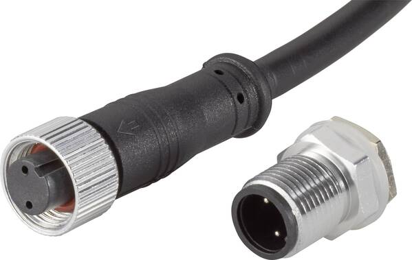 TRU COMPONENTS 1229336 Rundstecker konfektioniert Buchse, gerade, Stecker, Einbau Gesamtpolzahl: 2 1 St.
