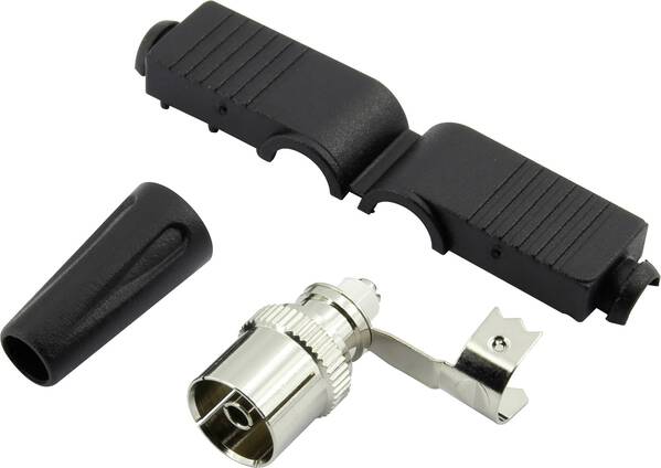 Conrad Components 1372221 Koax-Winkelkupplung mit Knickschutztülle Anschlüsse: Koax-Buchse IEC 1 St.