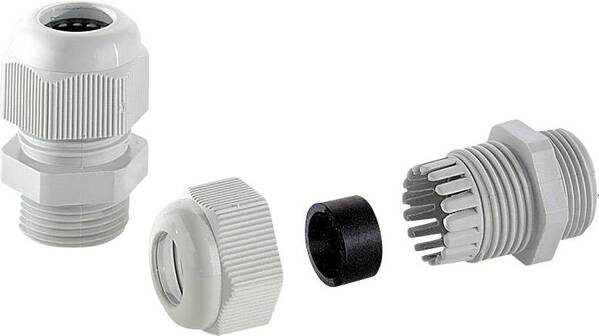TRU COMPONENTS 10700300 Kabelverschraubung halogenfrei PG11 Lichtgrau (RAL 7035) 1 St.