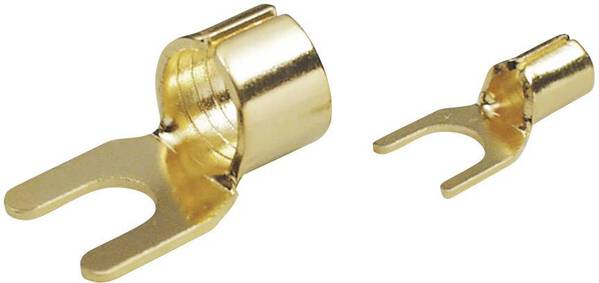TRU COMPONENTS 1577784 Gabelkabelschuh 2.50 mm² Loch-Ø=6 mm Unisoliert Gold 1 St.