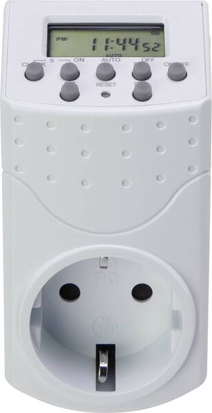 Sygonix SY-5045300 Steckdosen-Timer digital Wochenprogramm 1800 W IP20 Countdown-Funktion, Zufallsfunktion
