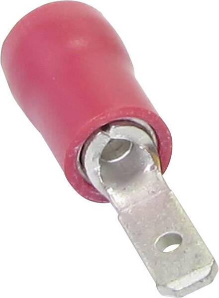 TRU COMPONENTS 1582775 Flachstecker Steckbreite: 4.80 mm Steckdicke: 0.50 mm 180 ° Teilisoliert Rot 1 St.