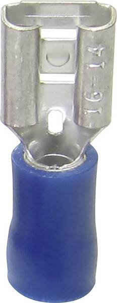 TRU COMPONENTS 1582963 Flachsteckhülse Steckbreite: 6.30 mm Steckdicke: 0.80 mm 180 ° Teilisoliert Blau 1 St.