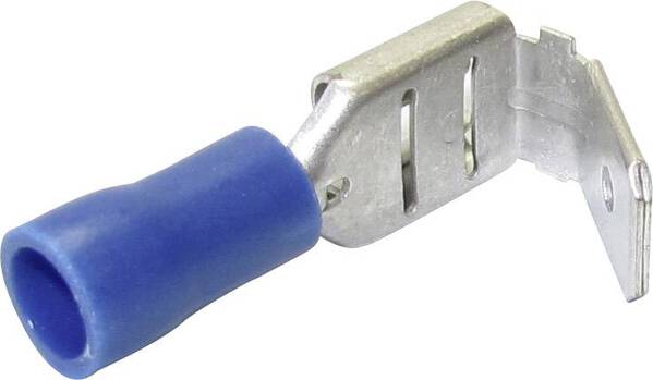 TRU COMPONENTS 1582973 Flachsteckhülse mit Abzweig Steckbreite: 6.30 mm Steckdicke: 0.80 mm 180 ° Teilisoliert Blau 1 St