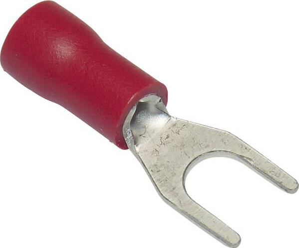 TRU COMPONENTS 1582982 Gabelkabelschuh 0.50 mm² 1.50 mm² Loch-Ø=4.30 mm Teilisoliert Rot 1 St.