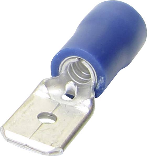 TRU COMPONENTS 1582962 Flachstecker Steckbreite: 4.80 mm Steckdicke: 0.80 mm 180 ° Teilisoliert Blau 1 St.