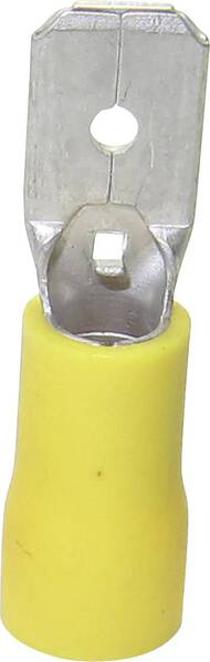 TRU COMPONENTS 1583063 Flachstecker Steckbreite: 6.30 mm Steckdicke: 0.80 mm 180 ° Teilisoliert Gelb 1 St.