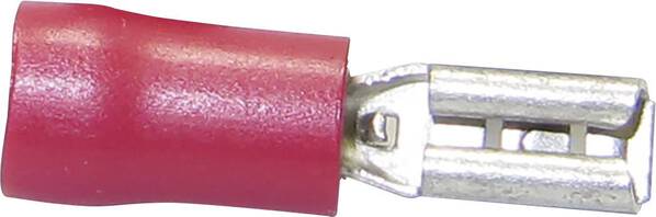 TRU COMPONENTS 1583078 Flachsteckhülse Steckbreite: 2.80 mm Steckdicke: 0.80 mm 180 ° Teilisoliert Rot 1 St.