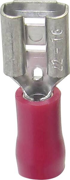 TRU COMPONENTS 1582969 Flachsteckhülse Steckbreite: 2.80 mm Steckdicke: 0.50 mm 180 ° Teilisoliert Rot 1 St.