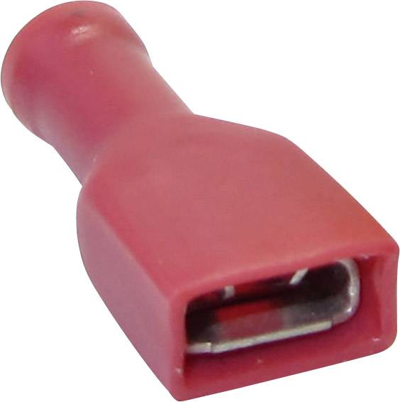 TRU COMPONENTS 1582965 Flachsteckhülse Steckbreite: 2.80 mm Steckdicke: 0.80 mm 180 ° Vollisoliert Rot 1 St.