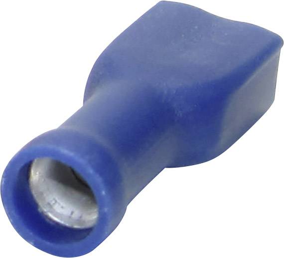 TRU COMPONENTS 1582966 Flachsteckhülse Steckbreite: 2.80 mm Steckdicke: 0.50 mm 180 ° Vollisoliert Blau 1 St.