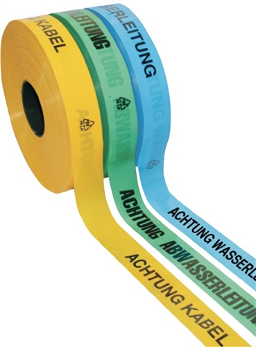 MULTICOLL Trassenwarnband Aufdruck Achtung Hochspannungskabel B.40mm L.250m gelb