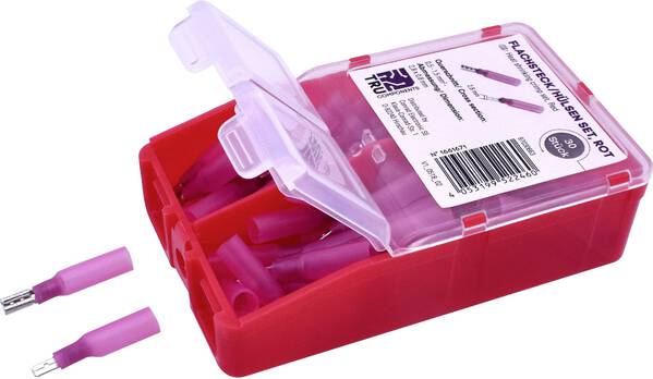 TRU COMPONENTS TC-6646684 Quetschverbinder-Sortiment 0.50 mm² 1.50 mm² Rot 60 St.