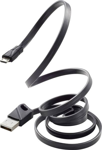 Renkforce USB-Kabel USB 2.0 USB-A Stecker, USB-Micro-B Stecker 1.00 m Schwarz RF-3376010