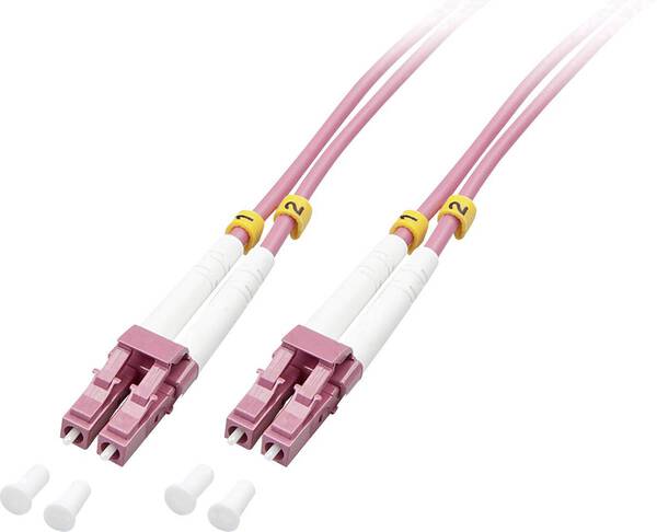 LINDY 46344 Glasfaser LWL Anschlusskabel [1x LC-Stecker - 1x LC-Stecker] 50/125 µ Multimode OM4 10.00 m