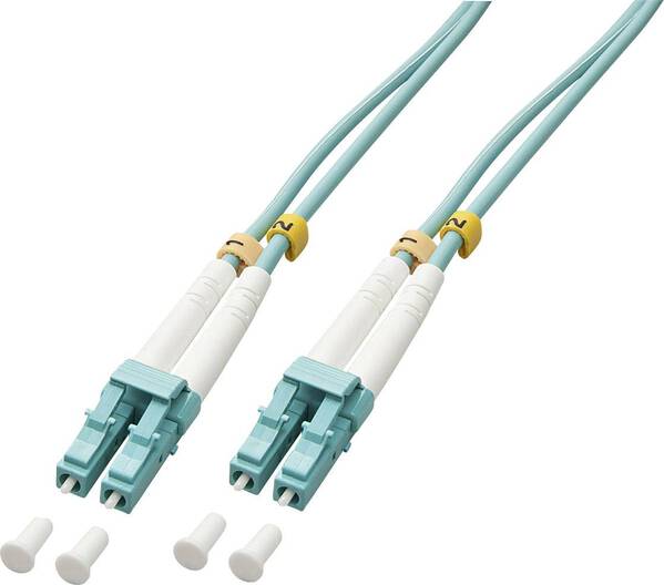 LINDY 46370 Glasfaser LWL Anschlusskabel [1x LC-Stecker - 1x LC-Stecker] 50/125 µ Multimode OM3 1.00 m
