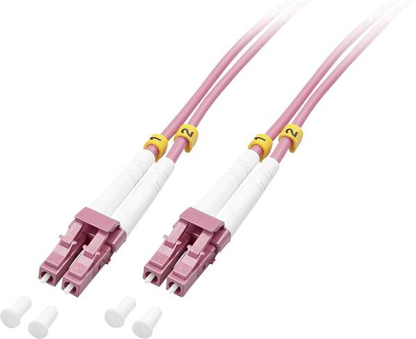 LINDY 46342 Glasfaser LWL Anschlusskabel [1x LC-Stecker - 1x LC-Stecker] 50/125 µ Multimode OM4 3.00 m