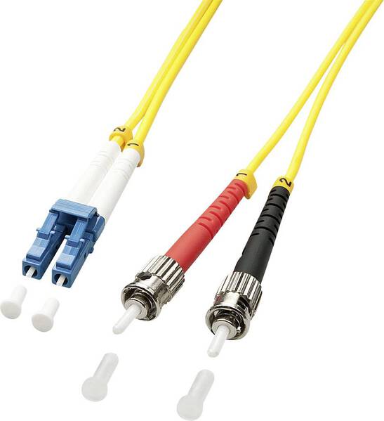 LINDY 47460 Glasfaser LWL Anschlusskabel [1x LC-Stecker - 1x ST-Stecker] 9/125 µ Singlemode OS2 1.00 m