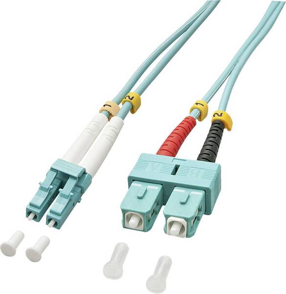 LINDY 46391 Glasfaser LWL Anschlusskabel [1x LC-Stecker - 1x SC-Stecker] 50/125 µ Multimode OM3 2.00 m