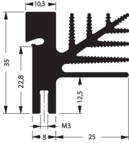 Fischer Elektronik 10101589 SK 482 100 SA + 4X THFU 2 Strangkühlkörper 3.25 K/W (L x B x H) 100 x 33 x 35 mm TO-218, TO-