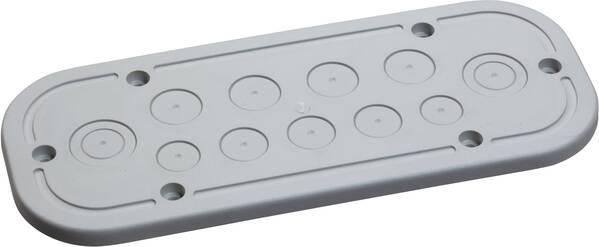 Schneider Electric NSYTSACRND Kabeldurchführung Plattenstärke (max.) 1 mm Polyethylen Lichtgrau (RAL 7035) 1 St.