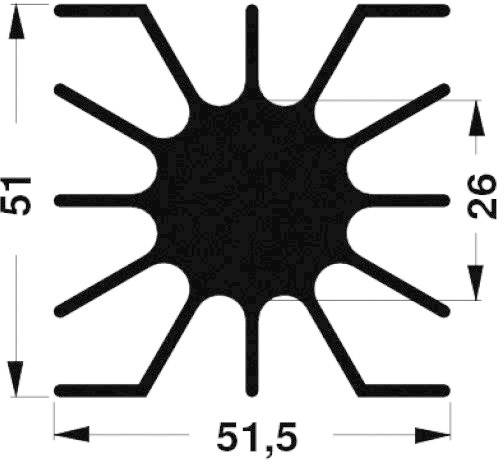 Fischer Elektronik 10100515 SK 46 20 ME LED-Kühlkörper 2.47 K/W (L x B x H) 51.5 x 51 x 20 mm