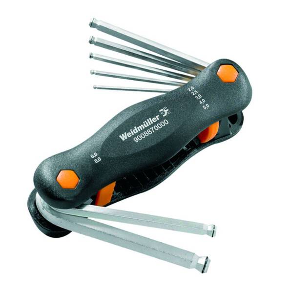 Weidmüller SKS 2,0-8,0 MR Innen-Sechskant Winkelschraubendreher-Set 2 mm, 2.5 mm, 3 mm, 4 mm, 5 mm, 6 mm, 8 mm 7teilig