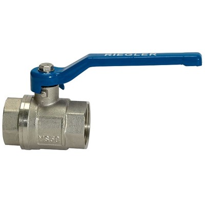 RIEGLER® - Messingkugelhahn valve line Messing vernickelt IG/IG G3/4" 28bar DN20