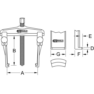 KSTOOLS® - Schnellspann-Universal-Abzieher 2-armig schlank, 60-200mm