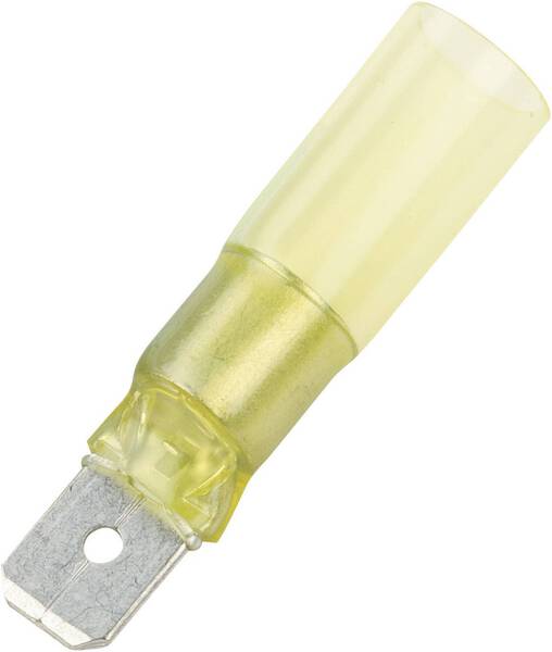 DSG Canusa 7935300102 Flachstecker Steckbreite: 6.3 mm Steckdicke: 0.8 mm 180 ° Teilisoliert Gelb 1 St.