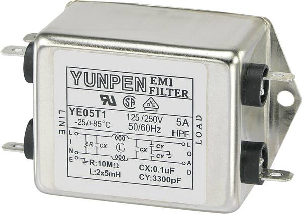 Yunpen 530093 YE05T1 Entstörfilter 250 V/AC 5 A 5 mH (L x B x H) 75 x 51 x 37 mm 1 St.