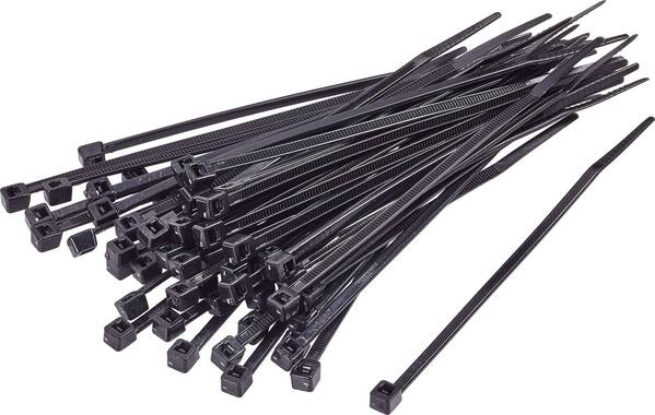 TRU COMPONENTS 1592858 TC-CVR120LBK203 Kabelbinder 120 mm 4.8 mm Schwarz UV-stabilisiert 100 St.