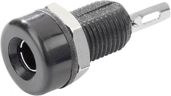 TRU COMPONENTS TC-R1-16A Black Laborbuchse Buchse, Einbau vertikal Stift-Ø: 4 mm Schwarz 1 St.