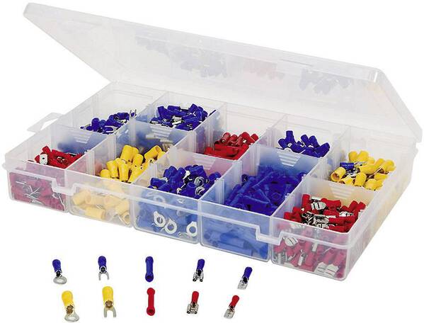 TRU COMPONENTS 731306 Quetschverbinder-Sortiment 0.50 mm² 2.50 mm² Blau, Gelb, Rot 1000 St.