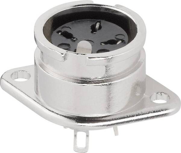 TRU COMPONENTS 1578935 DIN-Rundsteckverbinder Flanschbuchse, Kontakte gerade Polzahl: 3 Silber 1 St.
