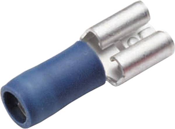 Cimco 180236 Flachsteckhülse Steckbreite: 2.8 mm Steckdicke: 0.5 mm 180 ° Teilisoliert Blau 1 St.