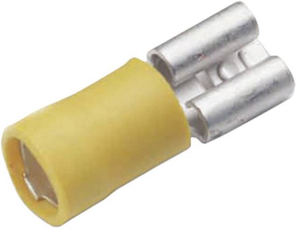 Cimco 180235 Flachsteckhülse Steckbreite: 9.5 mm Steckdicke: 1.2 mm 180 ° Teilisoliert Gelb 1 St.