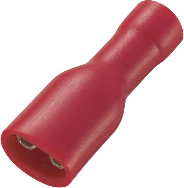 TRU COMPONENTS 1565179 Flachsteckhülse Steckbreite: 4.8 mm Steckdicke: 0.8 mm 180 ° Vollisoliert Rot 50 St.