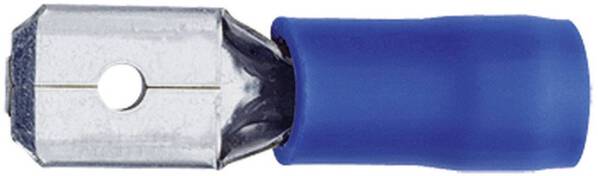 Klauke 8302B Flachstecker Steckbreite: 4.8 mm Steckdicke: 0.5 mm 180 ° Teilisoliert Blau 1 St.
