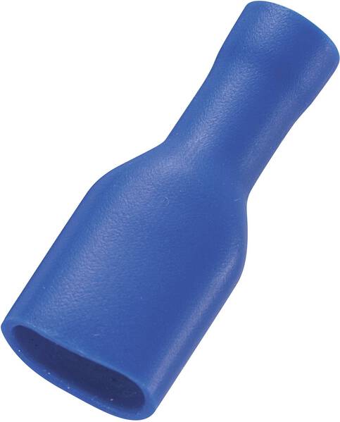 TRU COMPONENTS 1572192 Flachsteckhülse Steckbreite: 2.8 mm Steckdicke: 0.5 mm 180 ° Vollisoliert Blau 50 St.