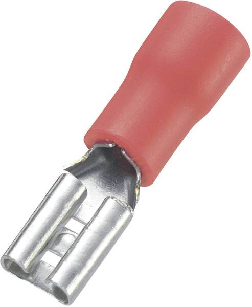 TRU COMPONENTS 1572131 Flachsteckhülse Steckbreite: 2.8 mm Steckdicke: 0.8 mm 180 ° Teilisoliert Rot 100 St.
