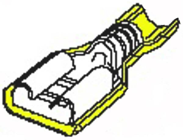 Molex 190030068 Flachsteckhülse inkl. Crimphülse Steckbreite: 4.75 mm Steckdicke: 0.81 mm Vollisoliert Dunkel-Gelb 1 St